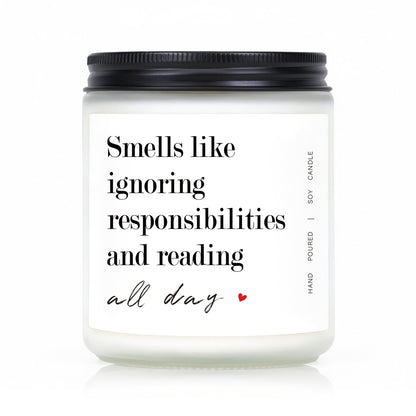 Book Lover Gifts for Women Men Readers - Bookish Gifts for Reading All Day - Book Accessories for Reading Lovers - Scented Candles for Bookish(7OZ)