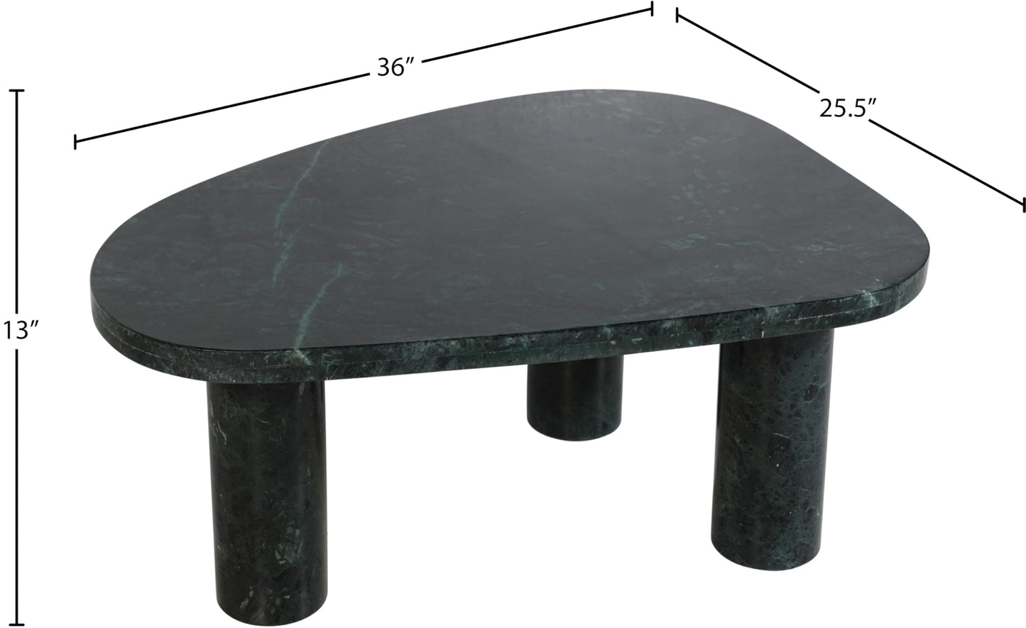 Meridian Furniture Messina Green Genuine Marble Coffee Table