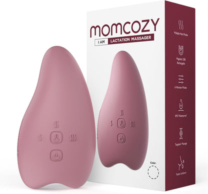 Momcozy Warming Lactation Massager - 2-in-1 Soft Breast Massager with Heat & Vibration for Improved Milk Flow