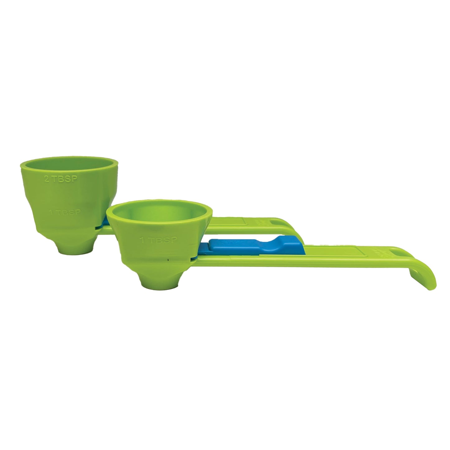 Slide Scoop the original measuring scoop + funnel No spill preparation of protein powder, workout & sports drinks, baby formula & kcup refill Mess & Spill free - (Set of 1 & 2 Tablespoon)