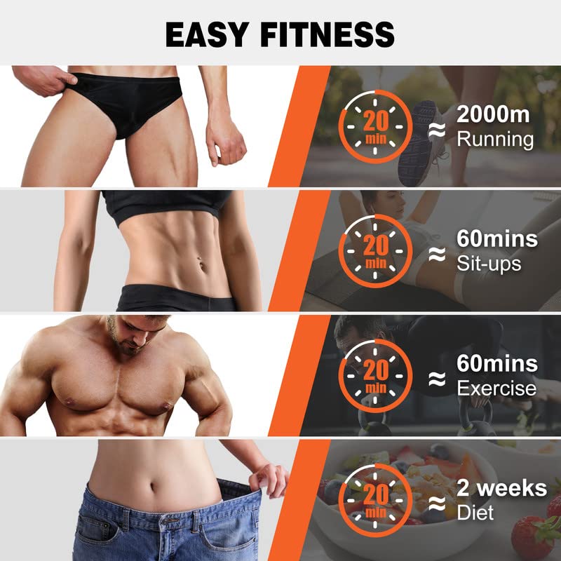 Grexemin ABS Stimulator Workout Equipment, Ab Machine USB Rechargeable Gear for Abdomen/Arm/Leg, Strength Training Equipment for Men and Women