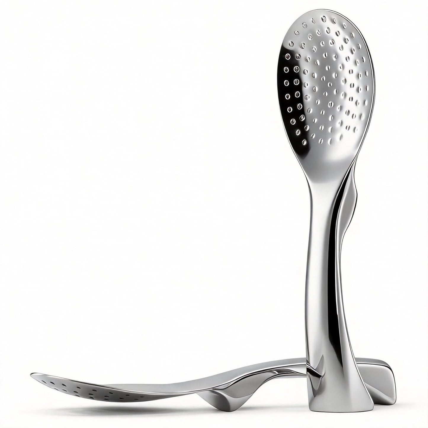 18/8 Stainless Steel Rice Paddle, Non-Stick Rice Spoon, Mirror Finish, Stand-Up Design, Serving Spoon for Kitchen- 7.9-inch Long