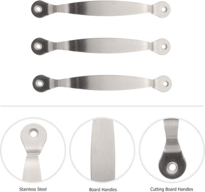 Cutting Board Handles Cabinet Pulls: 3pcs Stainless Steel Drawer Handles for Kitchen Butcher Board, Side Pulls