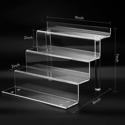 bigantss 9 Inch Acrylic Shelf for Perfume Organizer, 4 Tier Funko POP Shelves, Cologne Organizer Tiered Riser Display Stand, Acrylic Display for Decoration