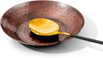 Copper Spoon Rest for Stove Top - Hammered Copper Utensil Holder & Kitchen Accessories - Rustic Farmhouse Countertop