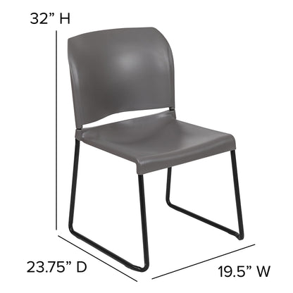 Flash Furniture Hercules Series Contoured Stacking Chairs for Waiting Rooms and Offices, Ergonomic Lobby Chairs with Curved Back, Set of 5, Gray