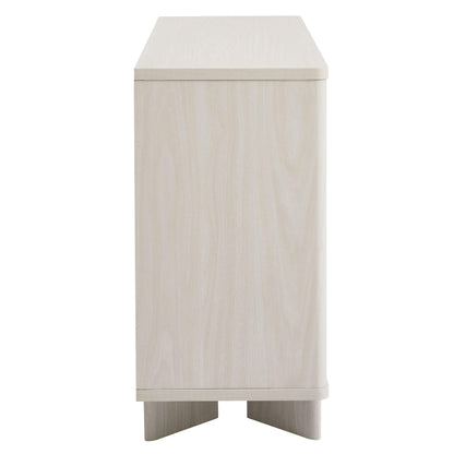 Modway Flux Arched Door Sideboard in White Wash - 55 Inch Freestanding 3-Door Buffet Credenza - Tall Media Console for Wall-Mounted TVs - Modern Accent Cabinet for Kitchen, Living Room, Hallway