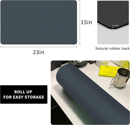 Golener Coffee Maker Rug, Coffee Bar Decor for Coffee Station, Non-slip Material Keeps Dish in Place, Marble Navy