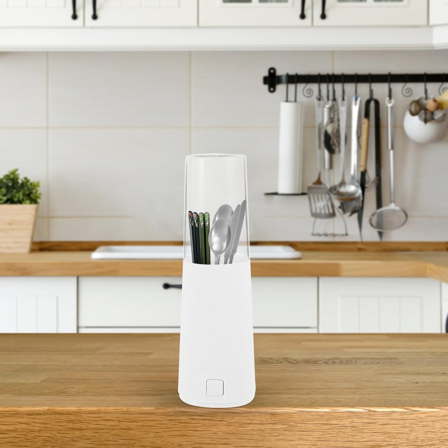 FRCOLOR Kitchen Utensil Holder for Countertop, Multifunctional Draining Chopstick Cage, Minimalistic Utensil Holder