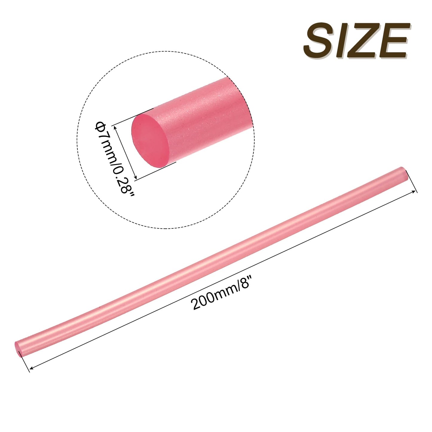 uxcell 30pcs 7mm x 200mm Mini Hot Glue Sticks for Mini Glue Gun, 8-inch x 0.28-inch Glue Gun Sticks for Art DIY Craft, Hot Red