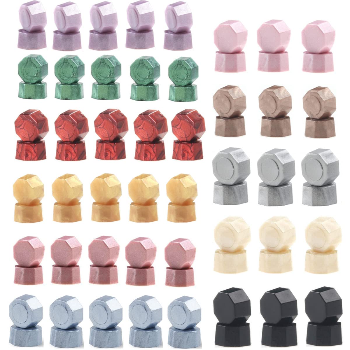 Wax Sealing Beads, ONWINPOR 300pcs Pearl White Wax Seal Beads, 1pcs Wooden Wax Seal Warmer, 1pcs Melted Spoon and 10pcs Tea Candles for Wax Sealing Stamp Kit (Pearl White)
