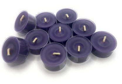 Allnations Candle Co. 100% Beeswax Tealight Candles. 4 to 5 Hours Long Burn Each - for Home, Mother’s Day, Rituals, Prayer, Party, Room Table Decoration - Unscented - Smokeless -10pcs (Purple)