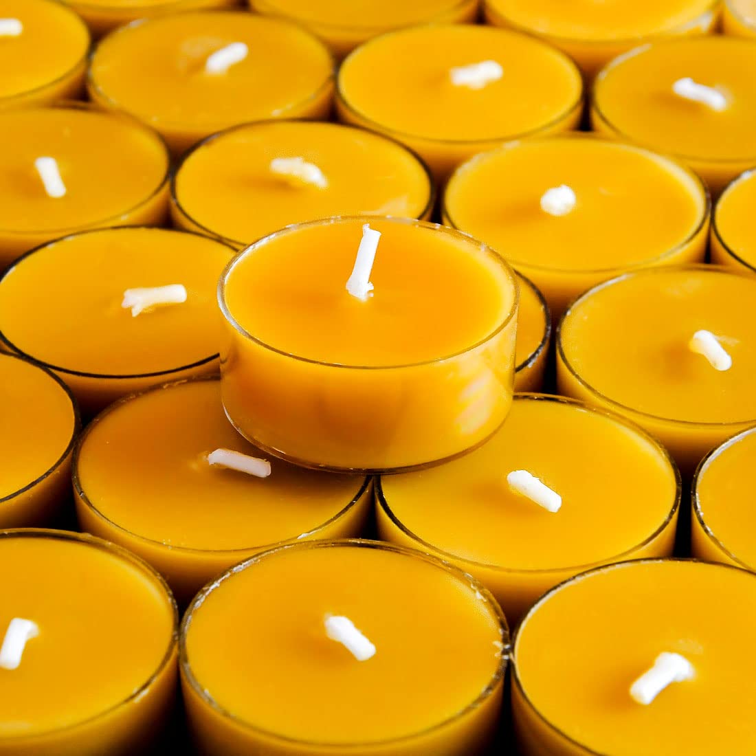 9PCS Pure Beeswax Tealight Candles, Natural Scent, Clear Cup