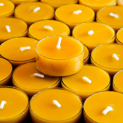 9PCS Pure Beeswax Tealight Candles, Natural Scent, Clear Cup