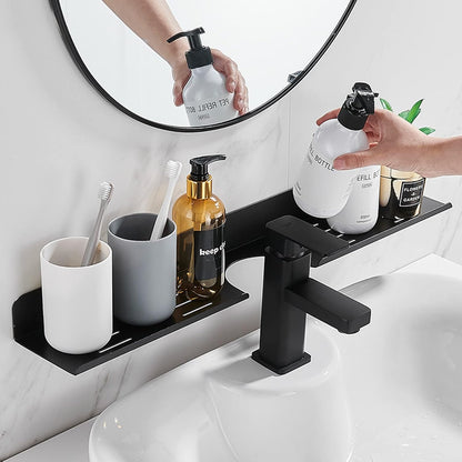 17 Inch Acrylic Bathroom Shelf Organizer, Over The Faucet Sink Shelf, Bathroom Countertop Organizer for Kitchen