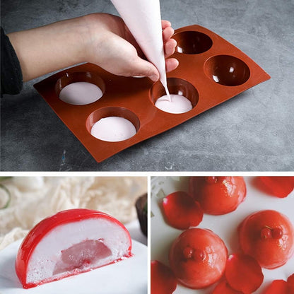 Semi Sphere Silicone Molds Set of 2 Packs, 6 Cavity for Hot Chocolate Bombs, Food Grade Non-stick Bakeware