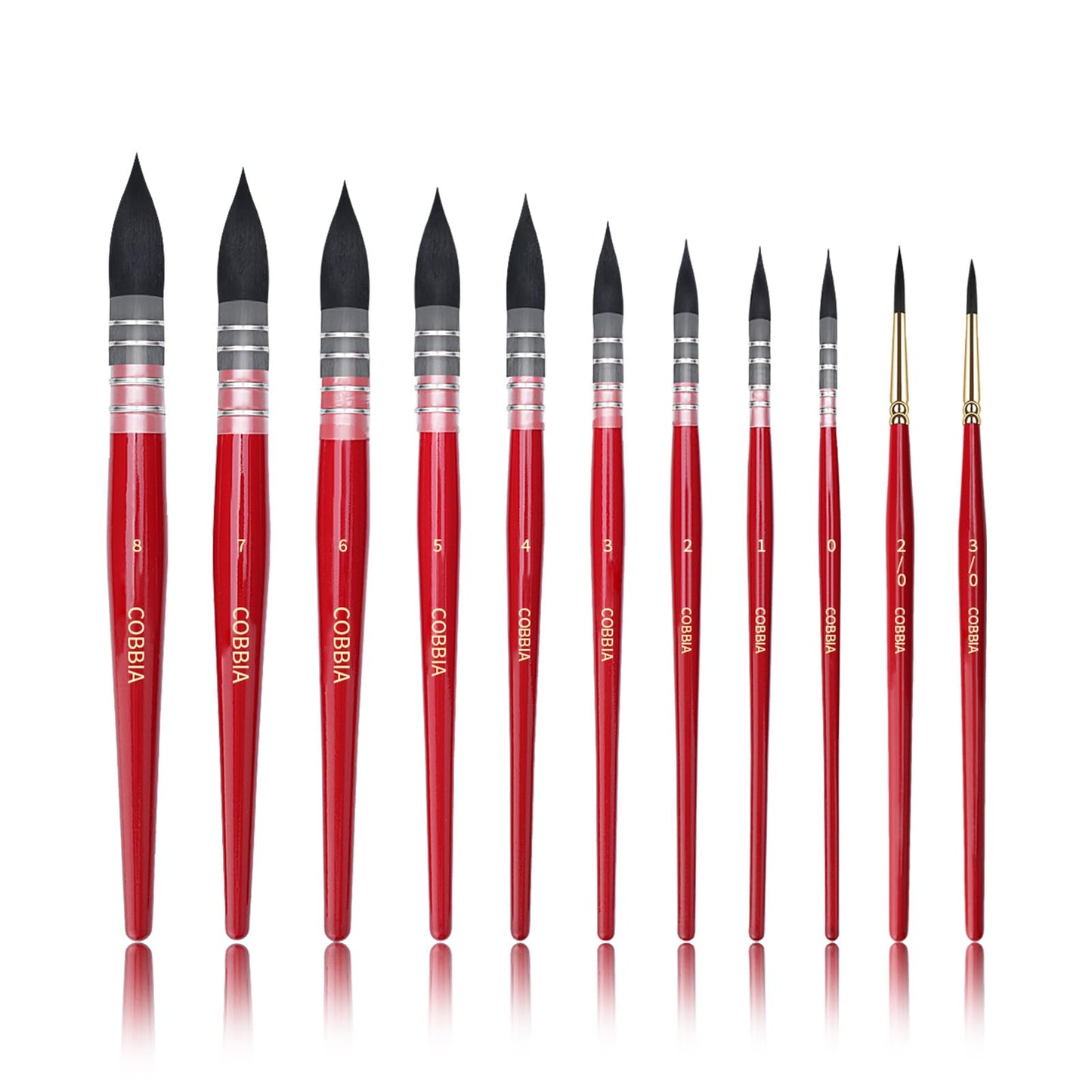 Professional Watercolor Synthetic Squirrel Hair Paint Brushes, Mop Paintbrushes, Art Supplies for Art Painting, Gouache, Fine Detailing, Acrylic, Aquarelle & Oil Painting（11pcs