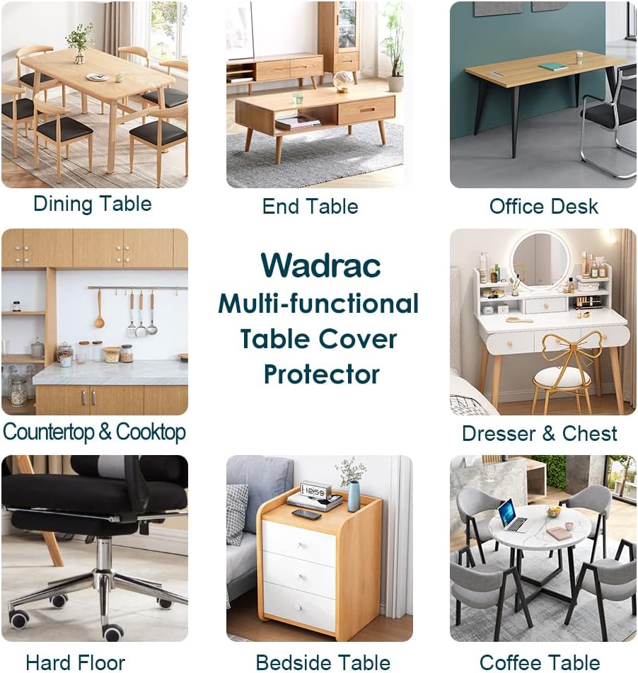 12x44 in Office Desk Blotter Mat Clear Plastic Table Protector Cover Pad PVC Transparent Topper Surface Pro ection Mat