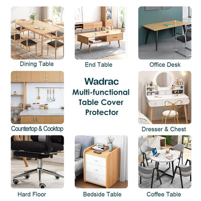 42 X 78 Inch Clear Table Protector Eco Clear Plastic Vinyl Tablecloth Rectangle Protective Desk Office Top Pad Cover Glass Wood Dining Coffee End Tabletop Protection Mat Clean Polyester Wipeable PVC