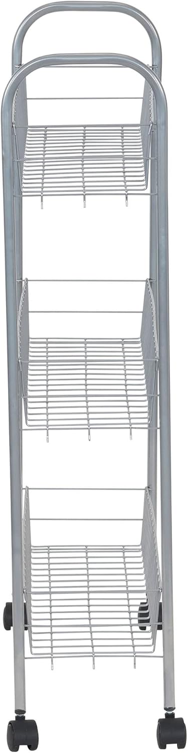 3 Household Essentials Slim Storage Cart, Shelf Storage Cart with Wheels, Perfect for Laundry Rooms, Bathrooms