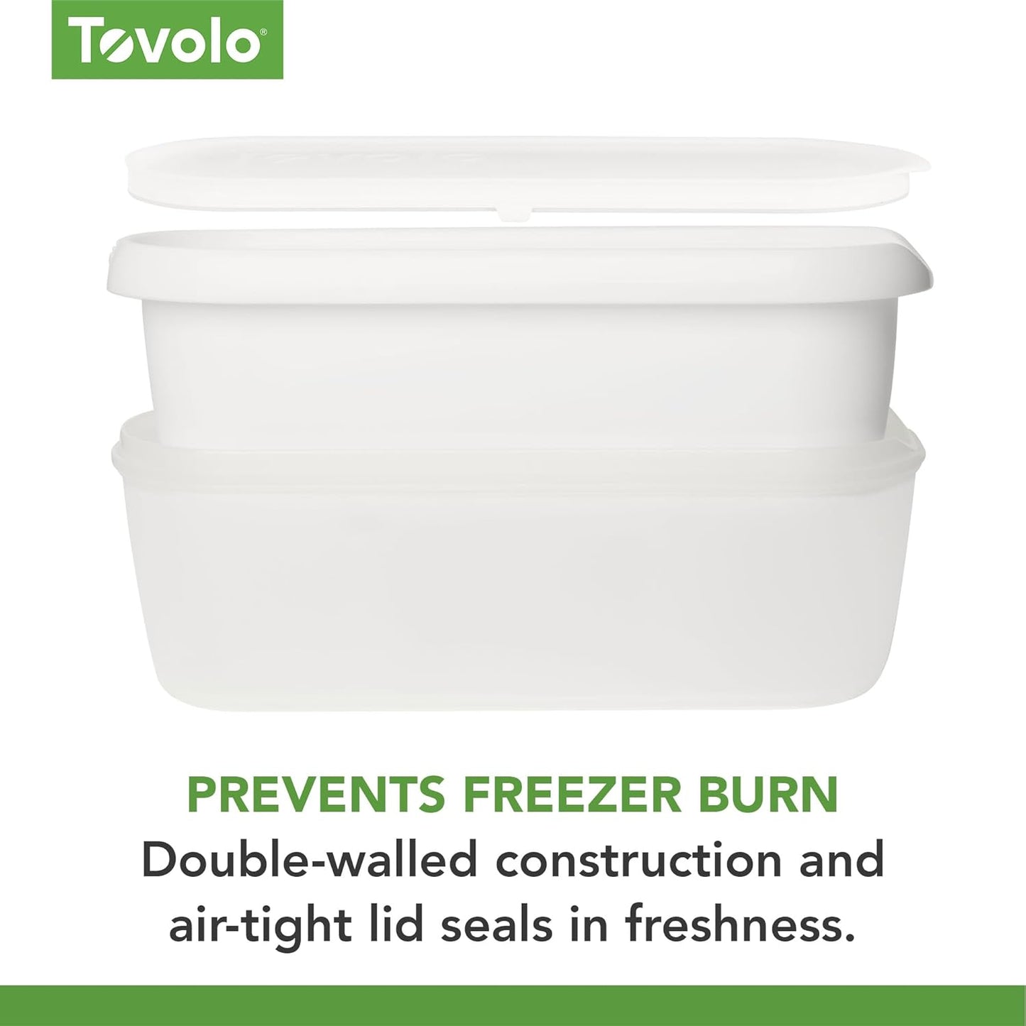Frozen 2.5 Tovolo Half Gallon Ice Cream Container for Home Made Ice Cream Glide A Scoop Ice Cream Tub for Reusable