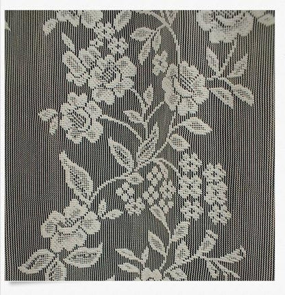 Romance Lace Fabric Shower Curtain with Attached Valance 70 X 72 Long