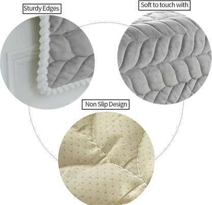 JeogYong Thick Plush Bay Window Mat, Non-Slip Crystal Velvet Cushion Pad for Indoor Tatami Sofa Decor, Modern Windowsill
