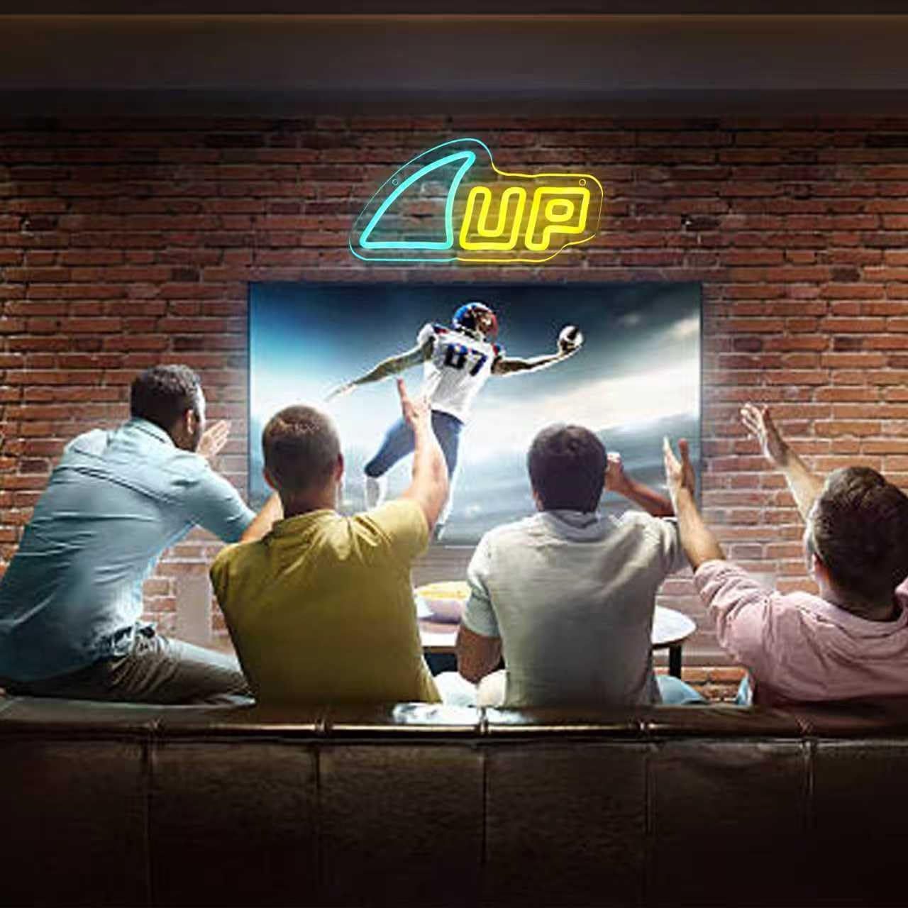 MOERBENCHI Football Neon Sign Football Team Logo Neon Light for Wall Decor, Dimmable Sports LED Sign for Man Cave Party Bar Dorms Bedroom, American Football Club Gift for rugby Fans Teens