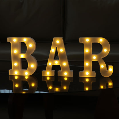 IFDGCTK BAR LED Marquee Sign, Warm White Light Up Letters, Decorative Led BAR Letter, Battery Powered Light Up Sign for Bar, Home, Party, Wall & Table Decor