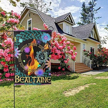 Wicca Wiccan Beltane Pagan Welcome Flag, Outdoor Holiday Party Decorations, Double Sided 12 x 18 Inch Yard Decor