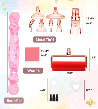 Hailivike 17PCS Pink Diamond Painting Pens, Upgraded Stainless Steel Tips Diamond Art Pens No Loosen