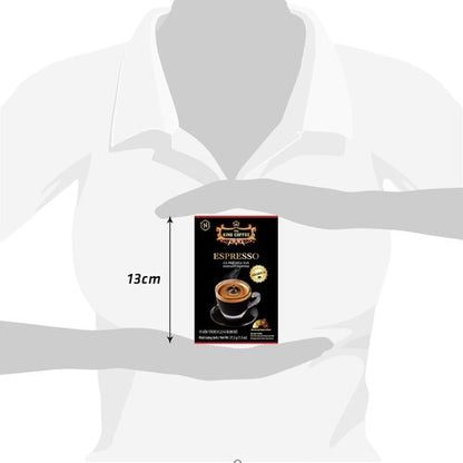 King Coffee Espresso Instant Coffee Vietnamese Coffee, Trung Nguyen International, Arabica Instant Coffee Mix, Medium Roast, 15 Sticks Per Box x 2.5g, Pack of 12