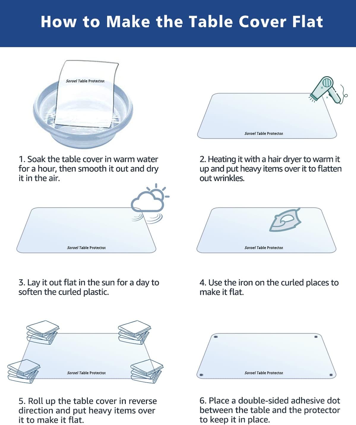 24X36 Inch 1.5mm Crystal Clear Office Desk Cover Pad Blotter Thick Vinyl Tablecloth Heat Resistant Waterproof Plastic