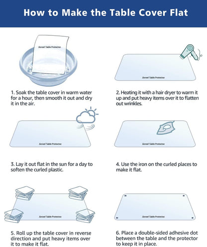 24X36 Inch 1.5mm Crystal Clear Office Desk Cover Pad Blotter Thick Vinyl Tablecloth Heat Resistant Waterproof Plastic