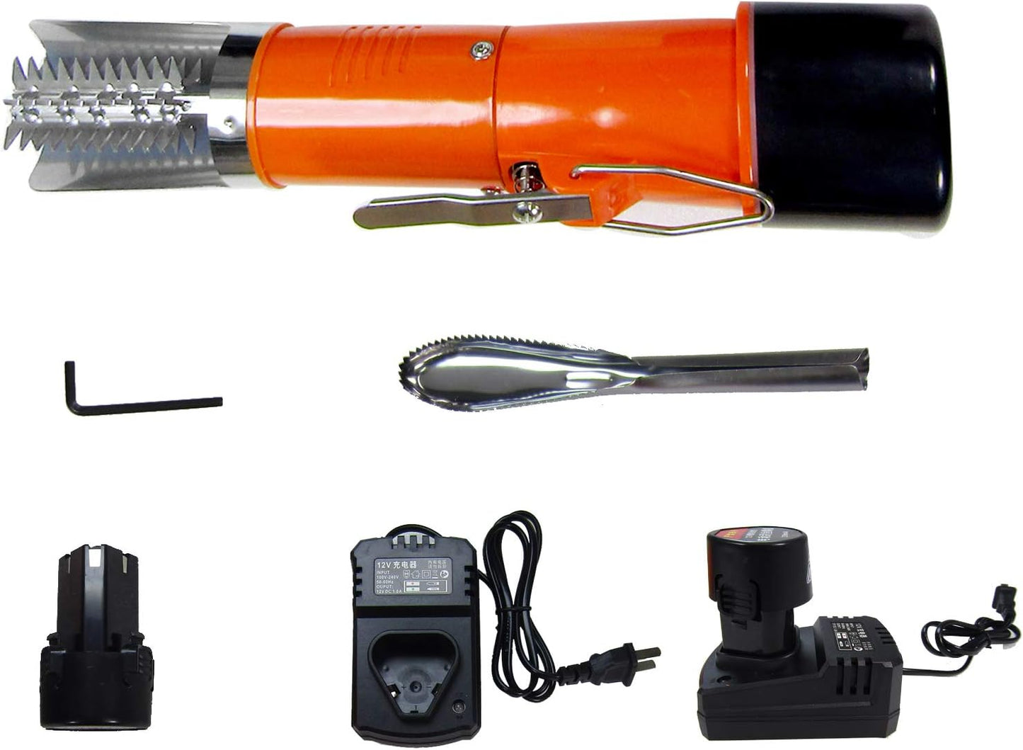 Powerful Electric Fish Scraper, Cordless Fish Scaler Cleaner, Automatic Fish Scale Remover with Manual Scaler