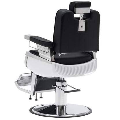BarberPub Heavy Duty Barber Chair, Hydraulic Reclining Salon Chairs for Hair Stylist, PVC Leather, Barbershop, Adult 3819 (Black&White)