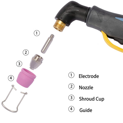 KERUE SG-55 AG-60 WSD-60 Plasma Cutter Cutting Torch Tip Nozzles Consumables Kit, .045'' 50PCS (AG60)
