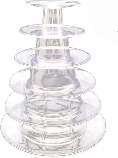 6 Tier Macaron Tower Stand for Wedding Birthday Party, Plastic Display Stand for Cupcake Cake