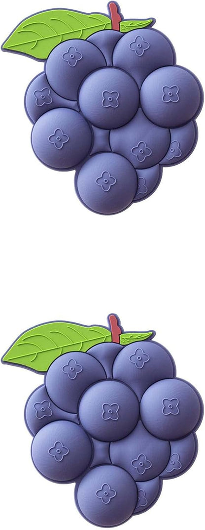 Fruit Magnetic Refrigerator Sticker, Creative Particle Magnetic Sticker, Blueberry, 2 Pcs