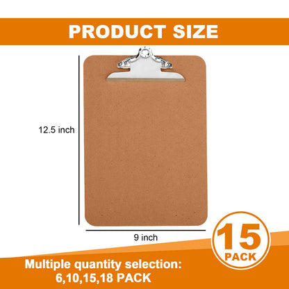 Clipboards, HERKKA 15 Pack Hardboard Office Clipboards Butterfly Clipboards Standard A4 Letter Size, ECO Friendly