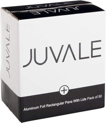 Juvale 50 Pack Aluminum Foil Disposable Loaf Pans: 2 lb with Lids for Baking Bread, Heating, Storing Food