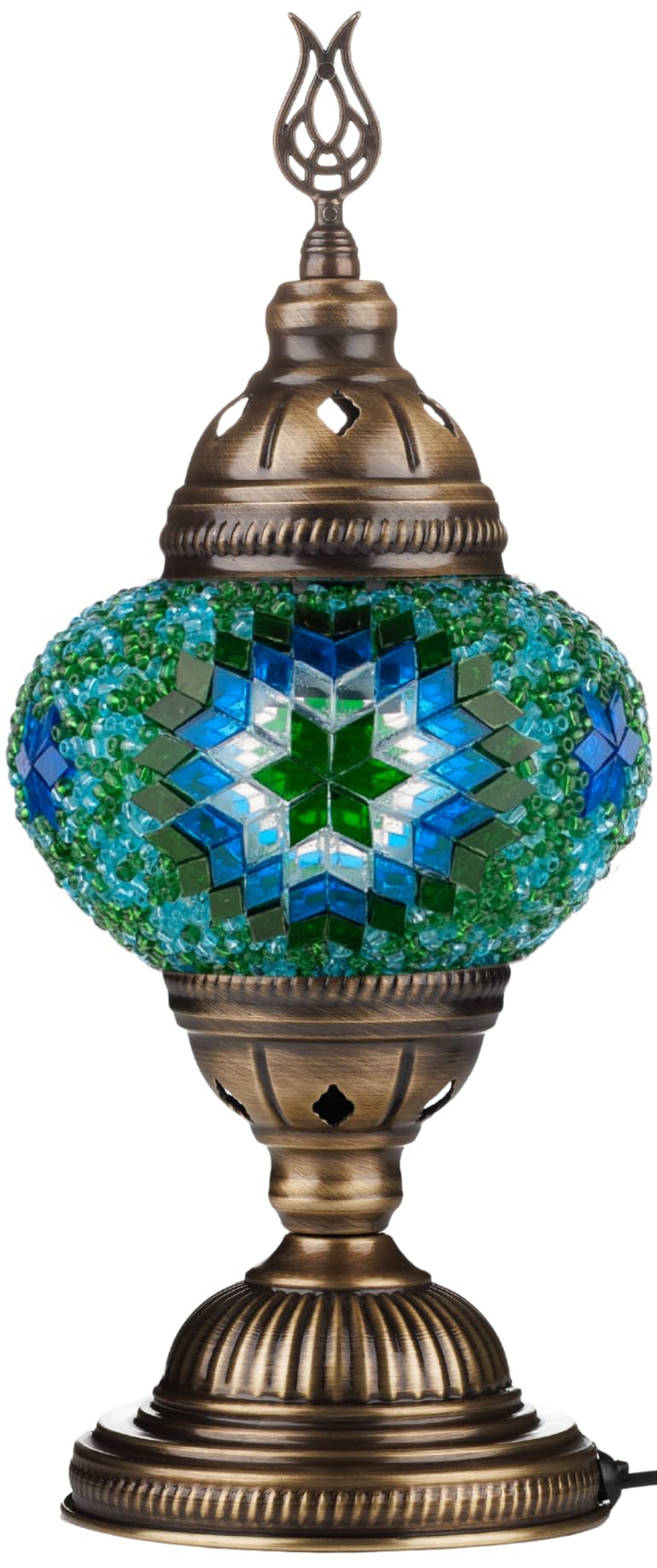 DEMMEX DIY Turkish Moroccan Mosaic Lamp Making Kit – No Grout – Fun, Easy, No Experience Required – Complete Mosaic Art & Craft Project Kit for Adults & Teens – Make Your Own Table Lamp (Turquoise)
