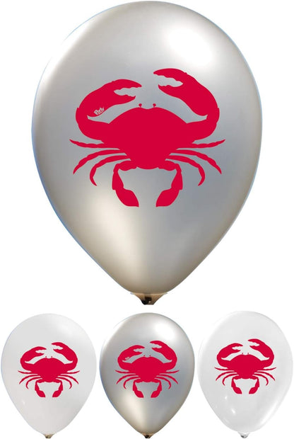 Set 16 12 2 Party Zone of pcs Crab Balloons, Under the Sea Animals Balloons, Nautical Theme Party Balloons Latex, Sided