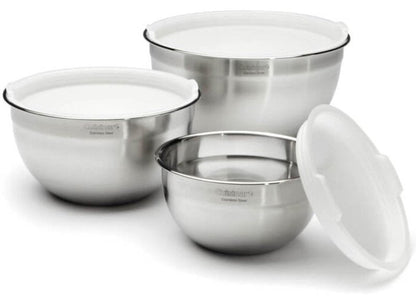Cuisinart Mixing Bowl Set, Stainless Steel, 3‑Piece Nesting Bowls for Baking, Cooking & Food Prep, CTG-00-SMB