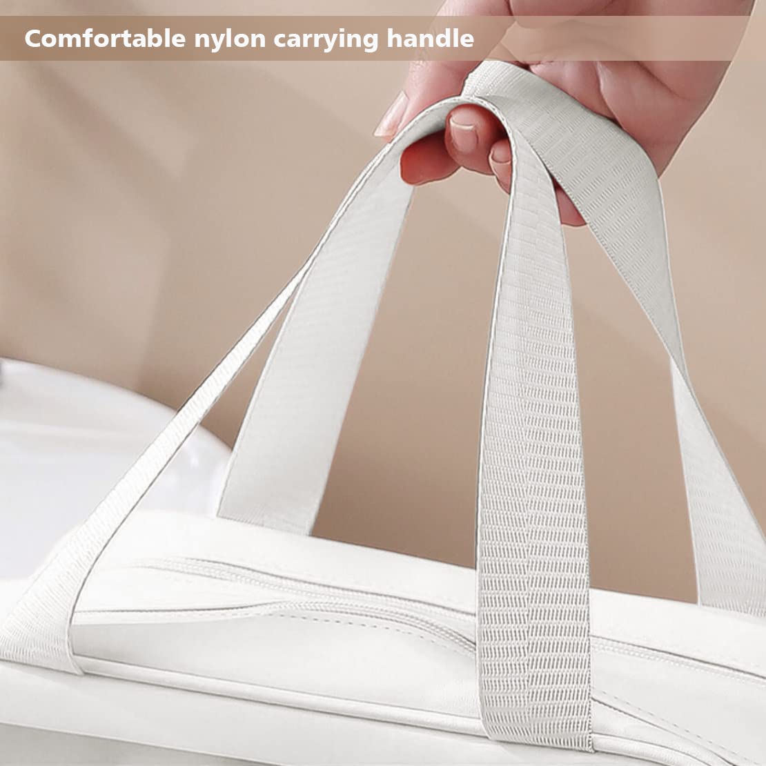 DAPOWER Travel Toiletry Bag for Women and Men, Matte Translucent Toiletry Bag with Handy Handle, Makeup Cosmetic Organizer Bag for Travel Toiletries Accessories (White-XL)