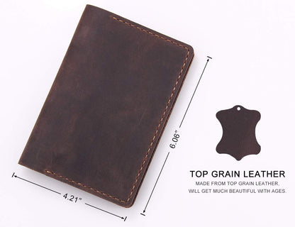 Leather Notebook Cover for Field Notes, Handmade Journal Cover for Moleskine Cahier Journal, Leather Cover with Pen Holder fits 3.5" x 5.5" Pocket Notebook - Coffee