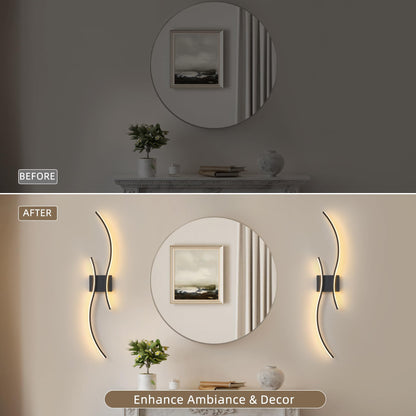 GLOTHOR Battery Operated Wall Sconce Set of 2, Dimmable Modern LED Rechargeable Wall Light with Remote Control, Wall Decor for Living Room, Hallway, Quick Install, No Electrician Required