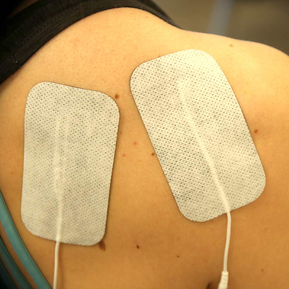 reserv 2" x 4" Rectangle Premium Re-Usable Self Adhesive Electrode Pads for TENS/EMS Unit, Fabric Backed Pads with Premium Gel (Latex Free)(4 Electrodes)
