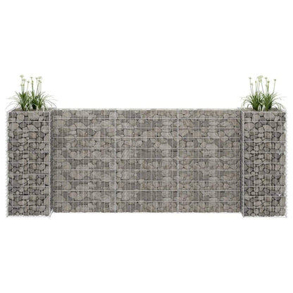 Favemtsl Gabion Planter 102.4 x 15.7 x 39.4 in Silver Steel Outdoor Raised Garden Bed Large Rectangular Metal Flower Box Weather-Resistant for Patio Backyard Garden and Terrace