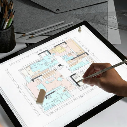 A3 LED Tracing Light Box丨Light Pad - Copy Board with Full-Edge Ruler Frame丨3 Adjustable LED, Premium Acrylic for Art, Drawing, Sketch, Animation, Design, Tattoo, Diamond Painting, X-ray Viewing